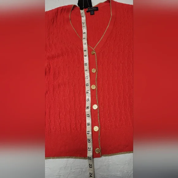 Brooks Brothers Coral Cable Knit Cardigan Sweater - Picture 4 of 9